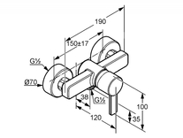 Baterie dus Kludi, Zenta, alb